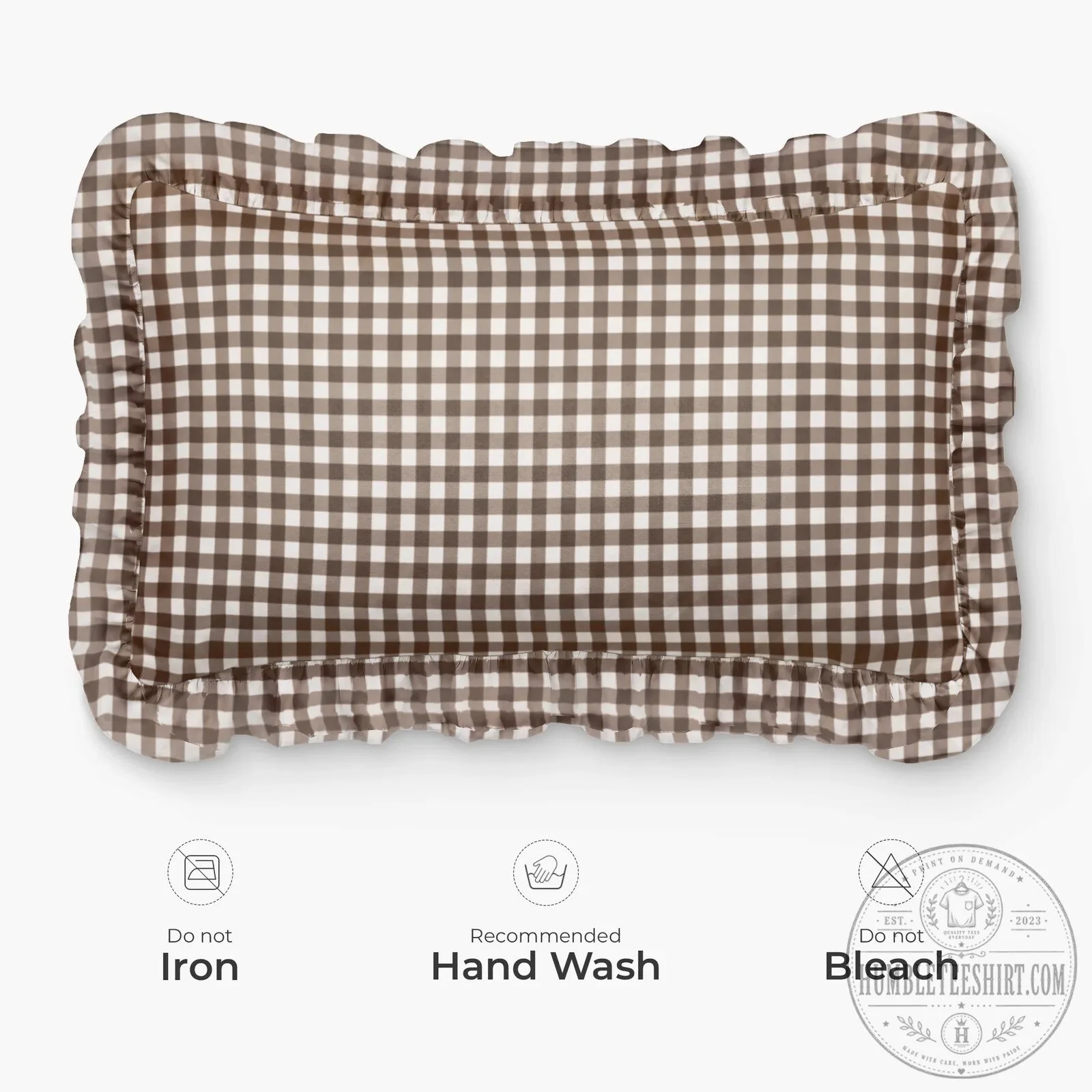 Personalized Christmas Initial E Emma Gingham Ruffle Pillow 18 Personalized Christmas Initial E Emma Gingham Ruffle Pillow
