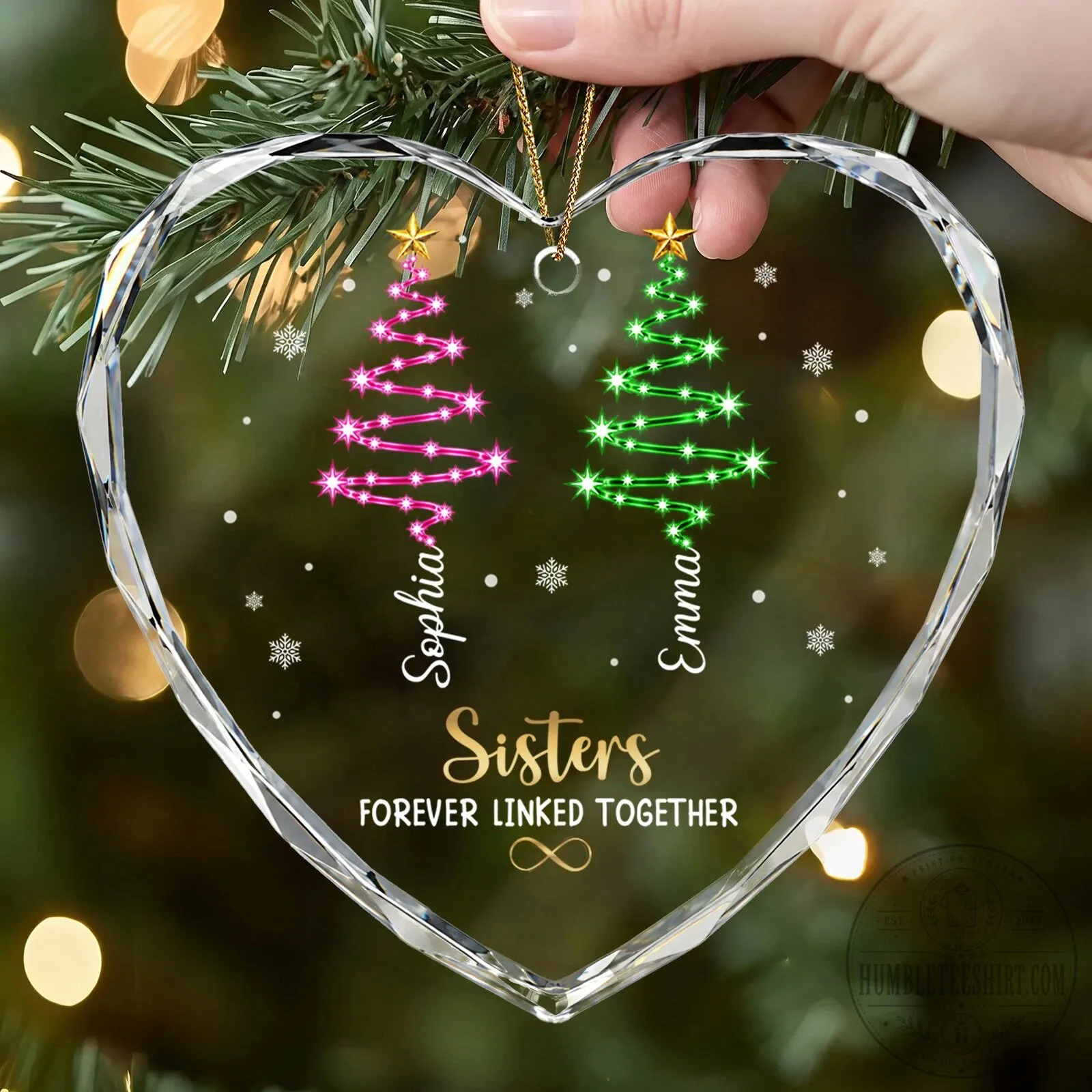 Brothers and Sisters Forever Linked Together Personalized Heart Christmas Tree Ornament 8 Brothers and Sisters Forever Linked Together Personalized Heart Christmas Tree Ornament
