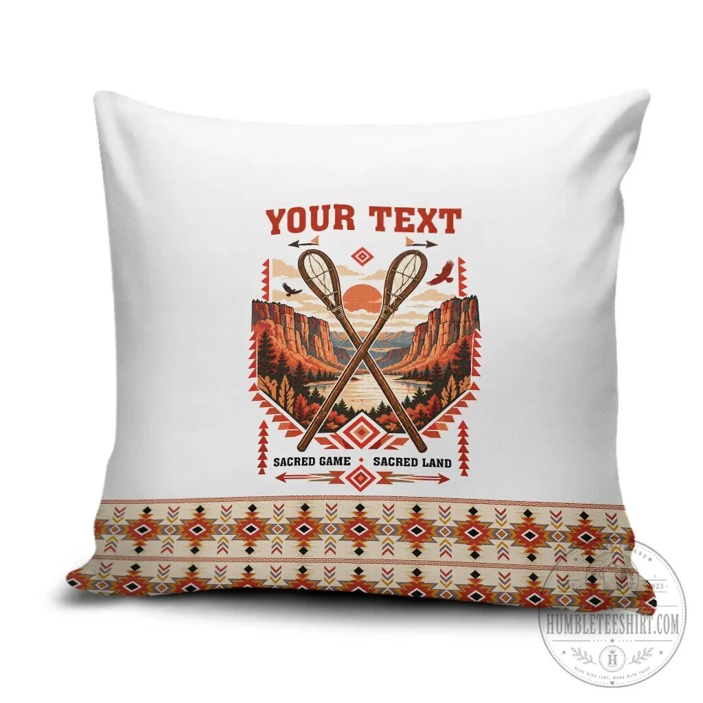 Personalized Native American Tribal Landscape Stickball Heritage Pillow 6 Personalized Native American Tribal Landscape Stickball Heritage Pillow