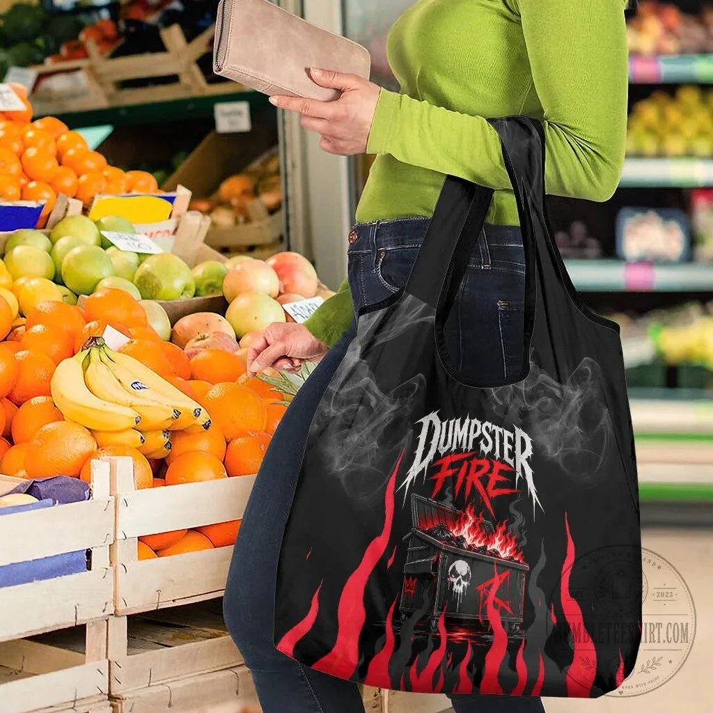 Dumpster Fire Everything Is Fine Reusable Grocery Shopping Bag 14 Dumpster Fire Everything Is Fine Reusable Grocery Shopping Bag
