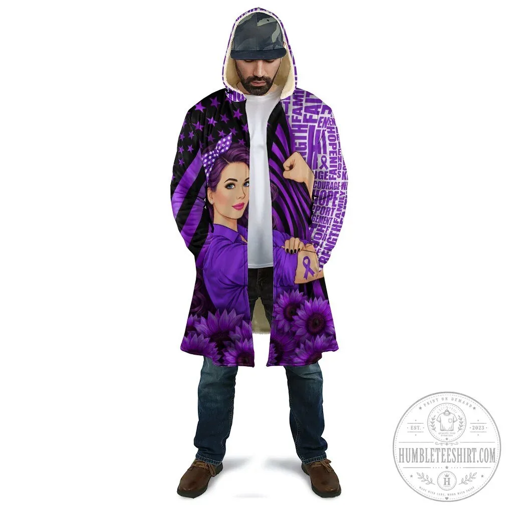 Domestic Violence Awareness Purple Ribbon Sunflower Flag Cloak 6 Domestic Violence Awareness Purple Ribbon Sunflower Flag Cloak