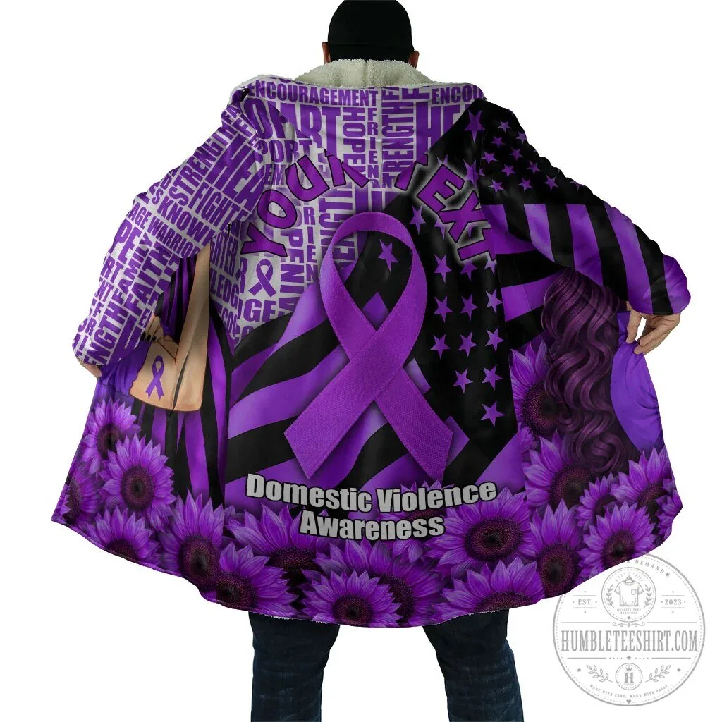 Domestic Violence Awareness Purple Ribbon Sunflower Flag Cloak 7 Domestic Violence Awareness Purple Ribbon Sunflower Flag Cloak
