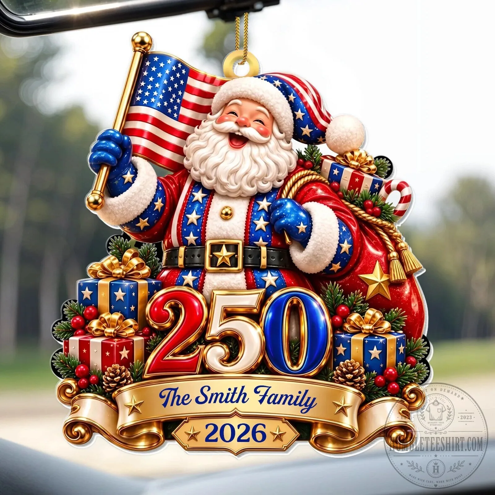 Personalized Patriotic Santa Claus American Flag Christmas Tree Ornament 17 Personalized Patriotic Santa Claus American Flag Christmas Tree Ornament