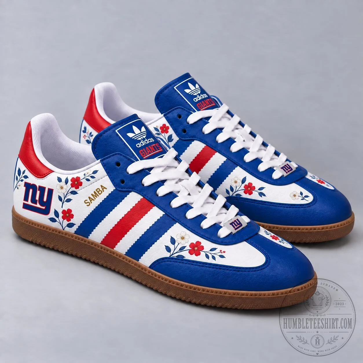 Samba Shoes for Game Day with Floral Design - New York Giants NFL