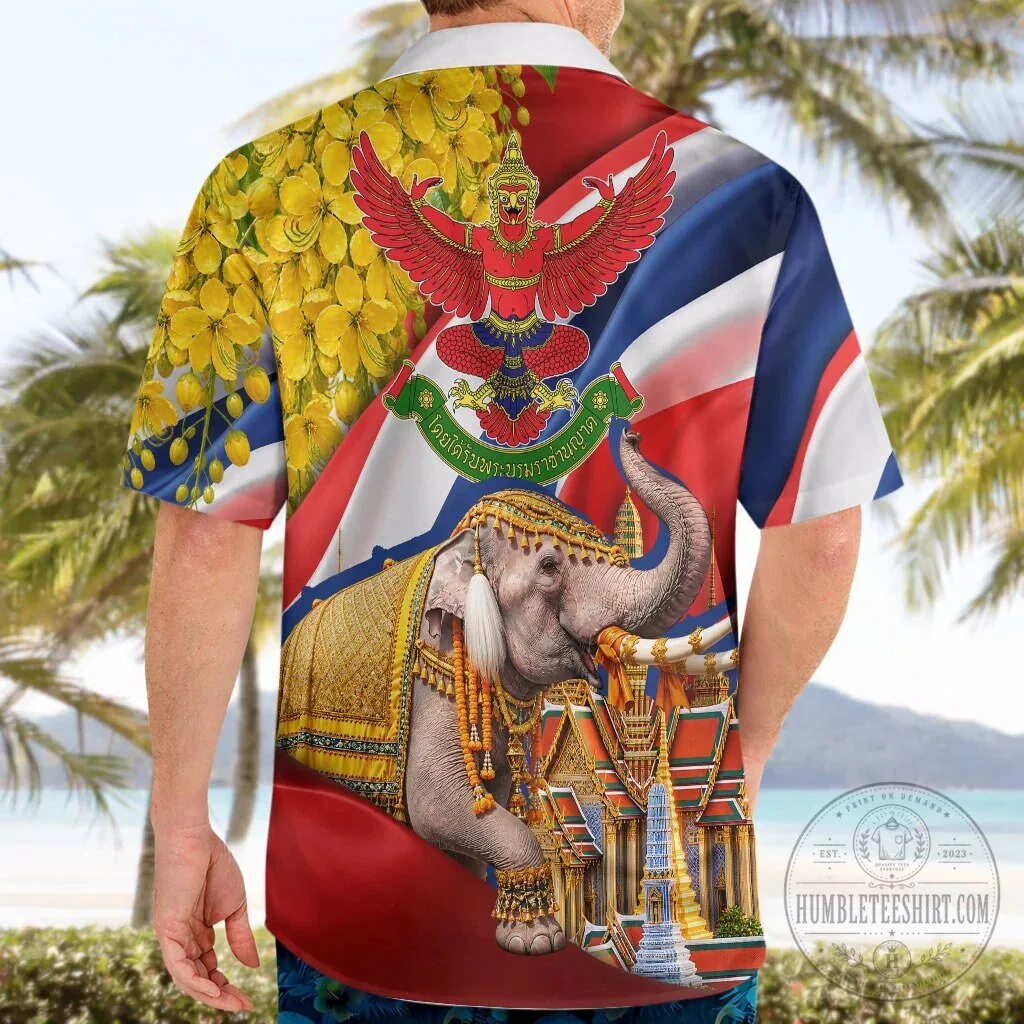 Thailand Golden Buddha Elephant Temple Garuda Art Hawaiian Shirt 11 Thailand Golden Buddha Elephant Temple Garuda Art Hawaiian Shirt