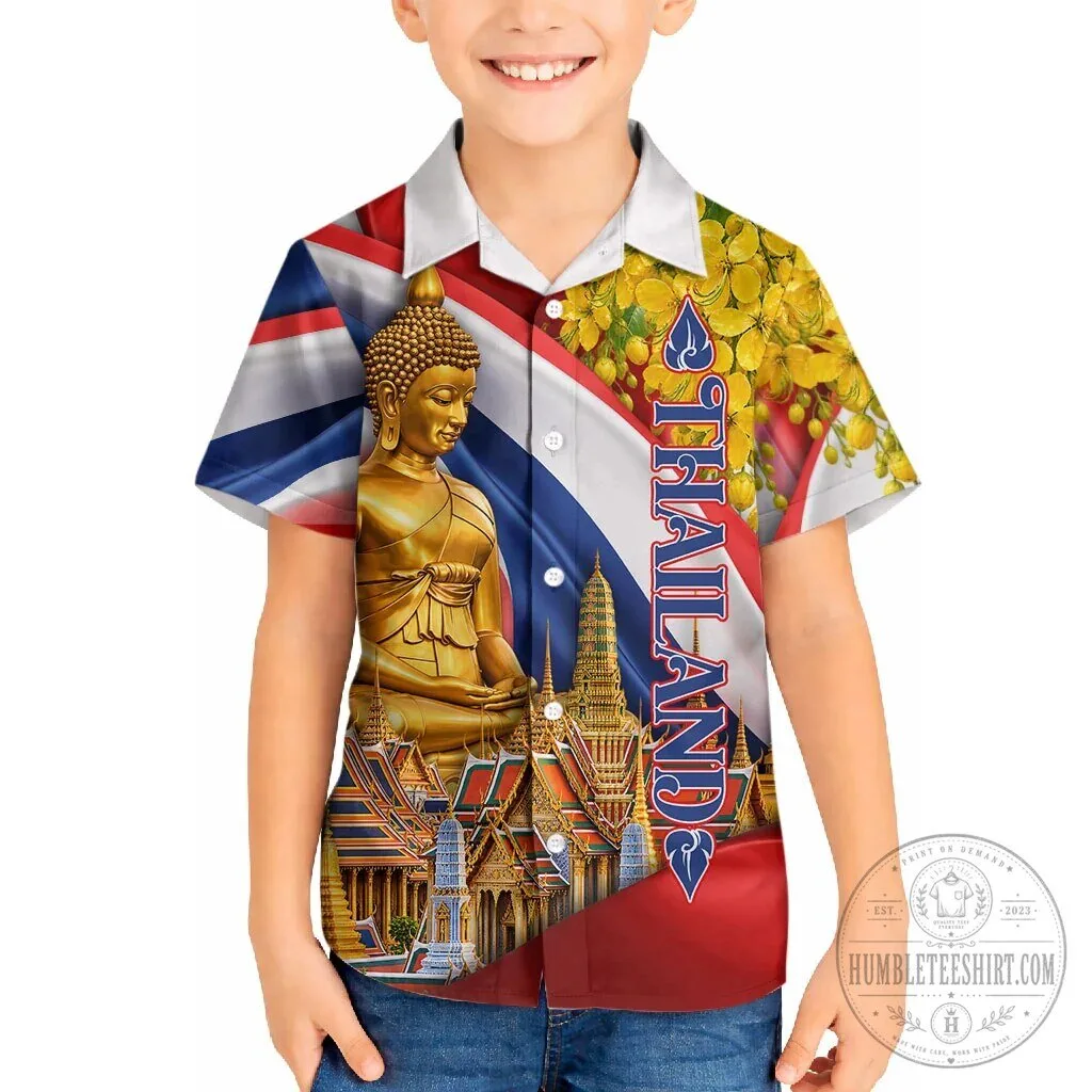 Thailand Golden Buddha Elephant Temple Garuda Art Hawaiian Shirt 12 Thailand Golden Buddha Elephant Temple Garuda Art Hawaiian Shirt