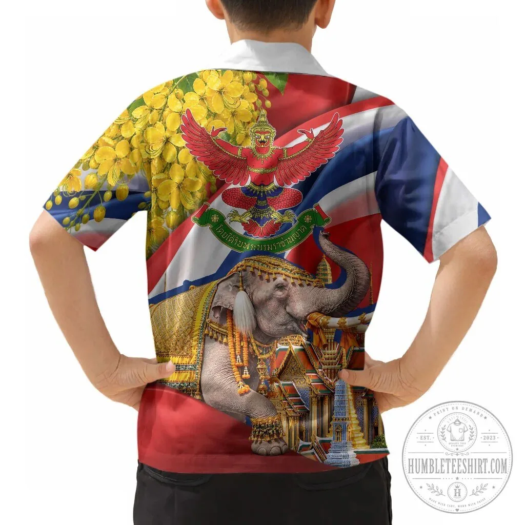 Thailand Golden Buddha Elephant Temple Garuda Art Hawaiian Shirt 13 Thailand Golden Buddha Elephant Temple Garuda Art Hawaiian Shirt