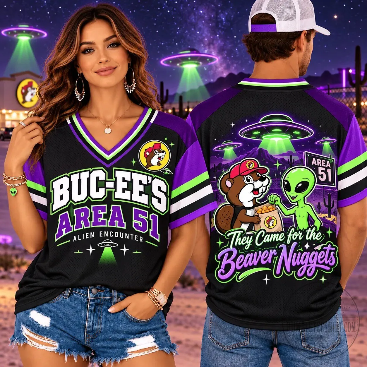 Buc-ee's Area 51 Alien Encounter They Came For The Beaver Nuggets Baseball Jersey
