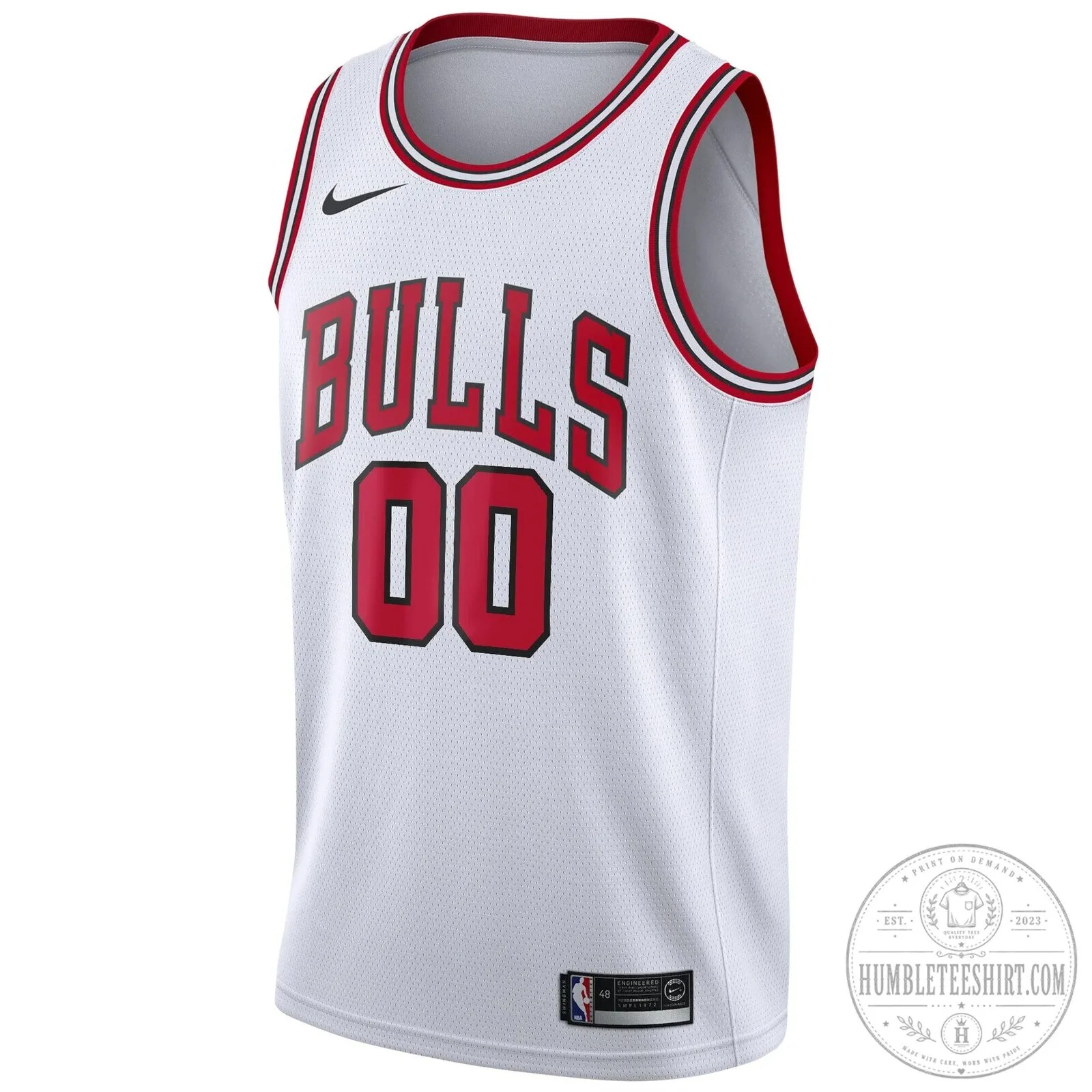 Chicago Bulls White Fast Break Custom Basketball Jersey Association Edition