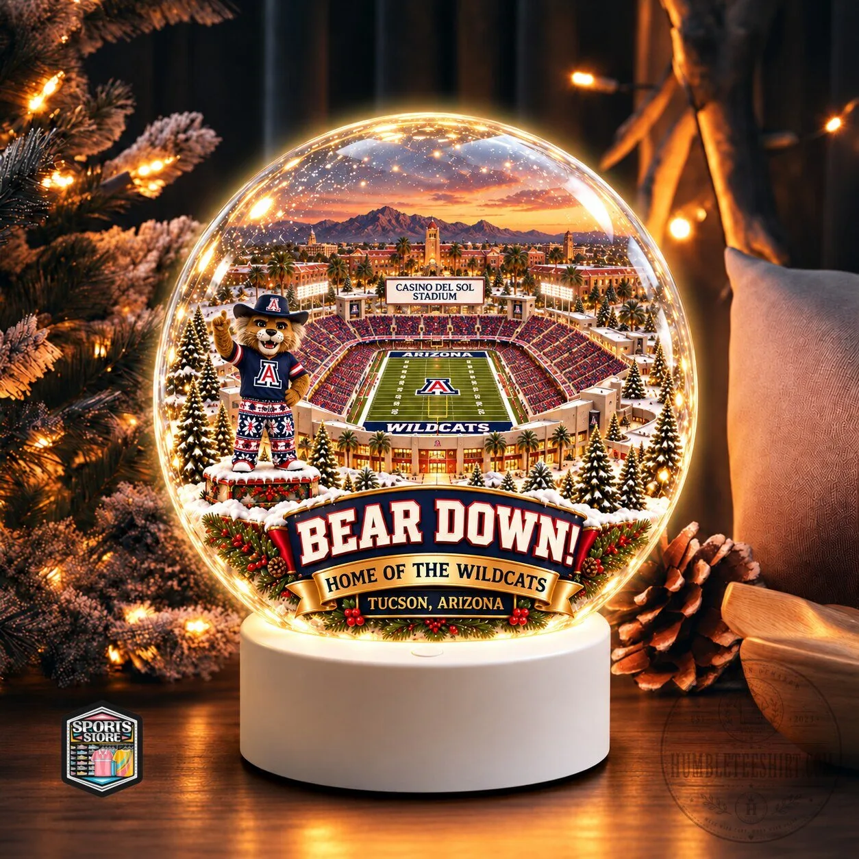 Arizona Wildcats Football Stadium Snow Globe