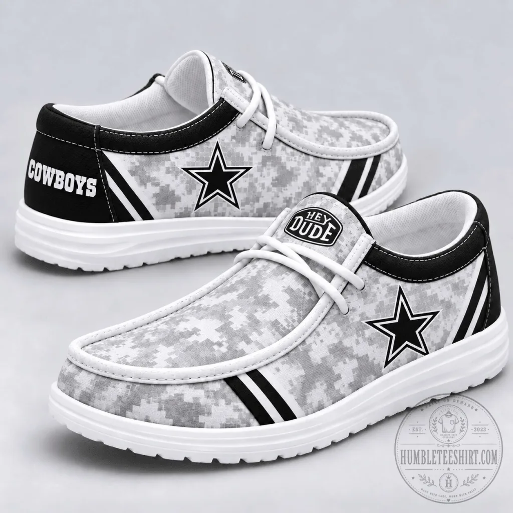 Dallas Cowboys Digital Camouflage Pattern Casual Loafer Shoes for Men Dallas Cowboys Digital Camouflage Pattern Casual Loafer Shoes for Men