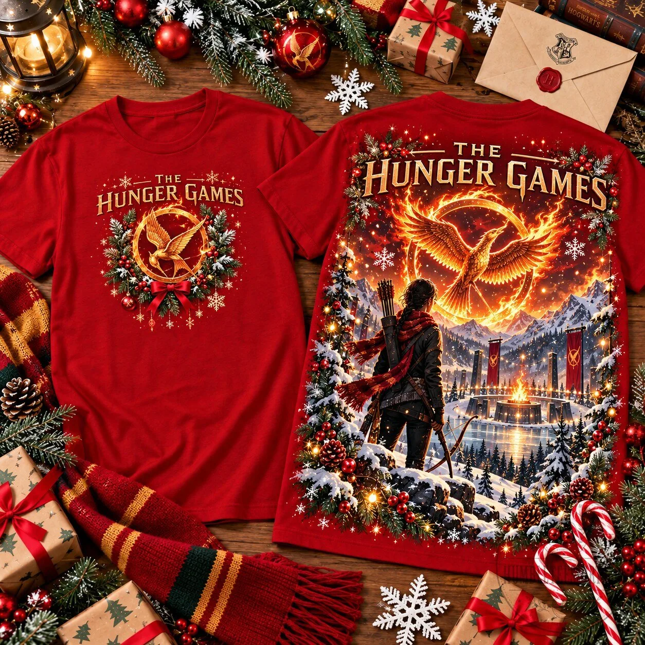Winter Festival T-Shirt featuring the Mockingjay from The Hunger Games Christmas