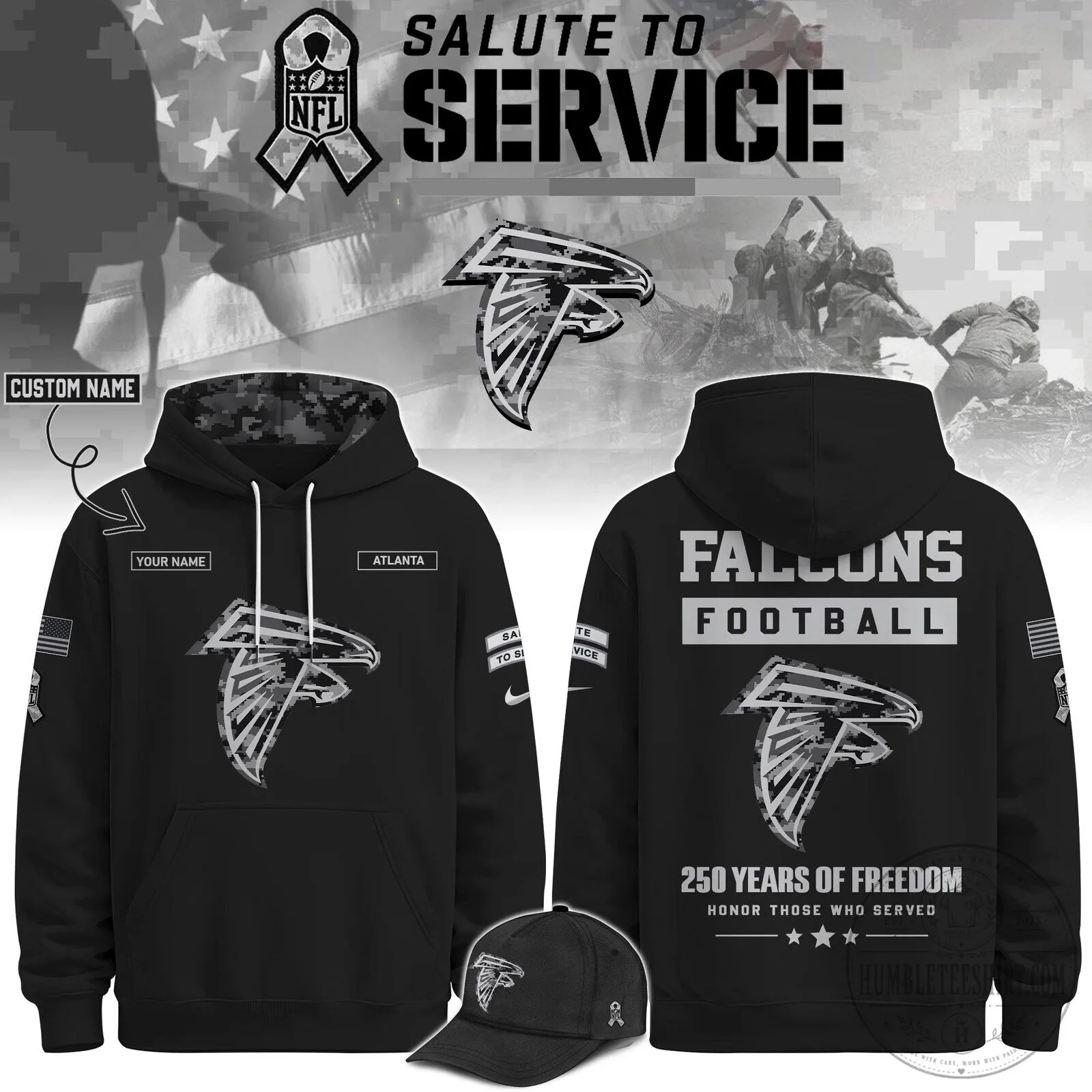 Atlanta Falcons Salute To Service Veterans Day Football Hoodie