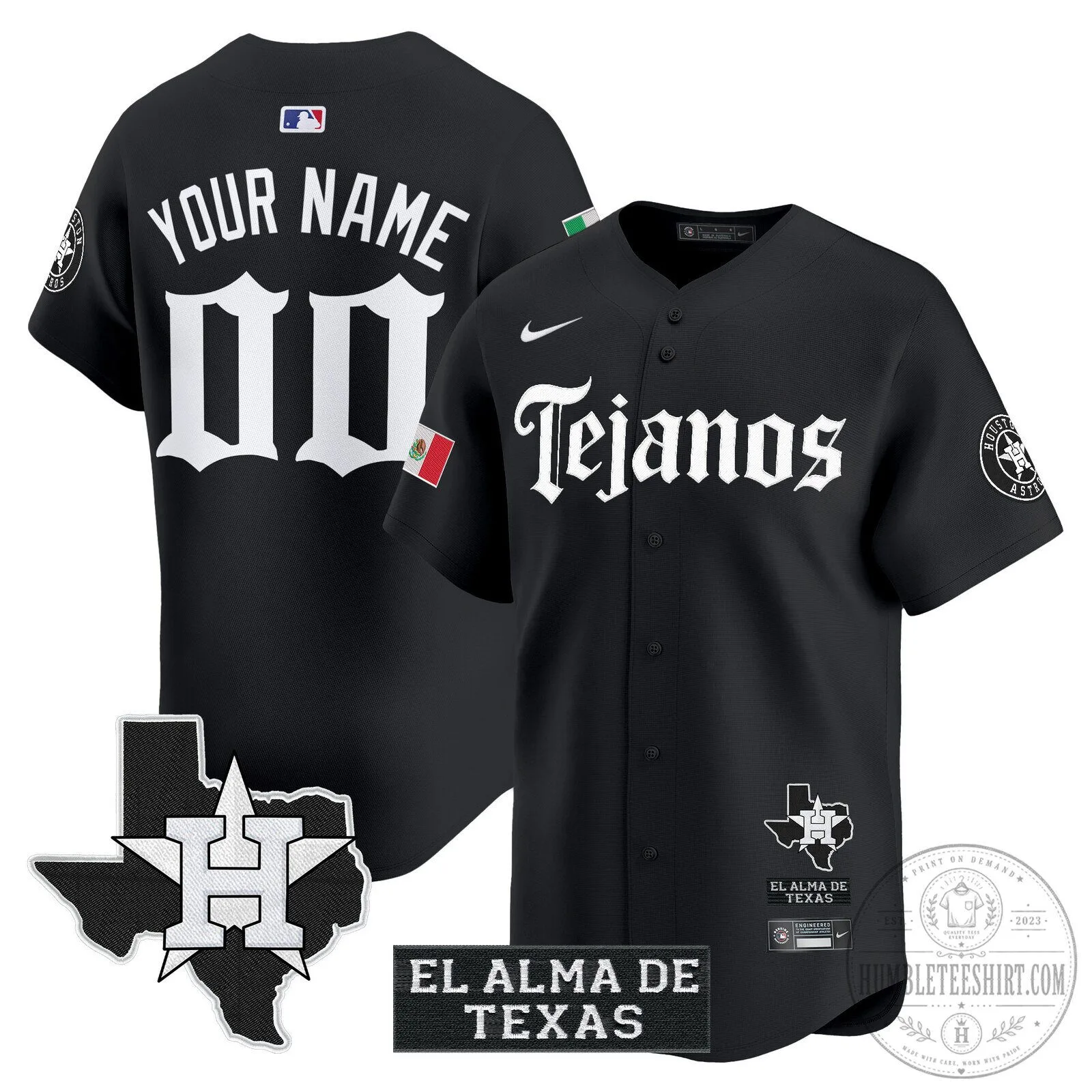 Houston Astros Tejanos El Alma De Texas Custom Baseball Jersey