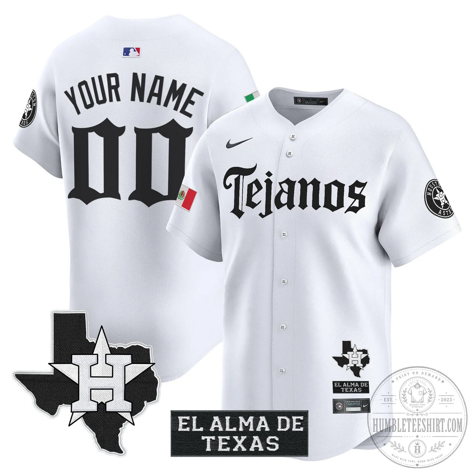 Houston Astros Tejanos El Alma De Texas Custom Baseball Jersey 5 Houston Astros Tejanos El Alma De Texas Custom Baseball Jersey