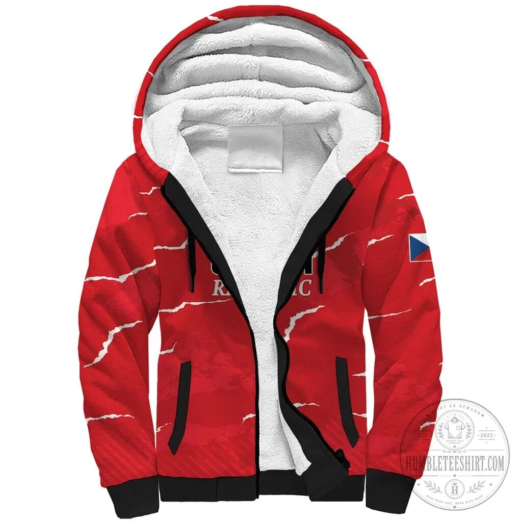 Czech Republic Handball Team Red Sherpa Lined Hoodie