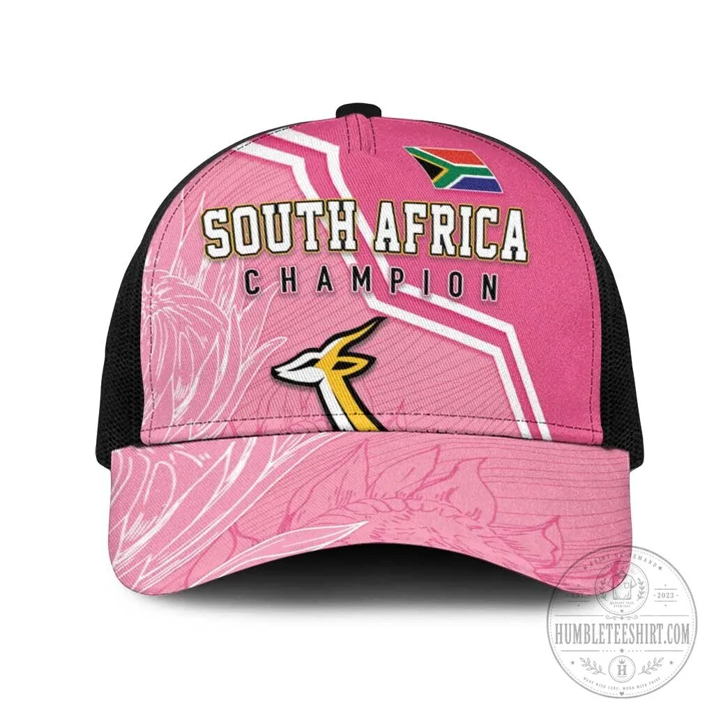 South Africa Springboks Rugby World Cup Champion Pink Baseball Cap Hat