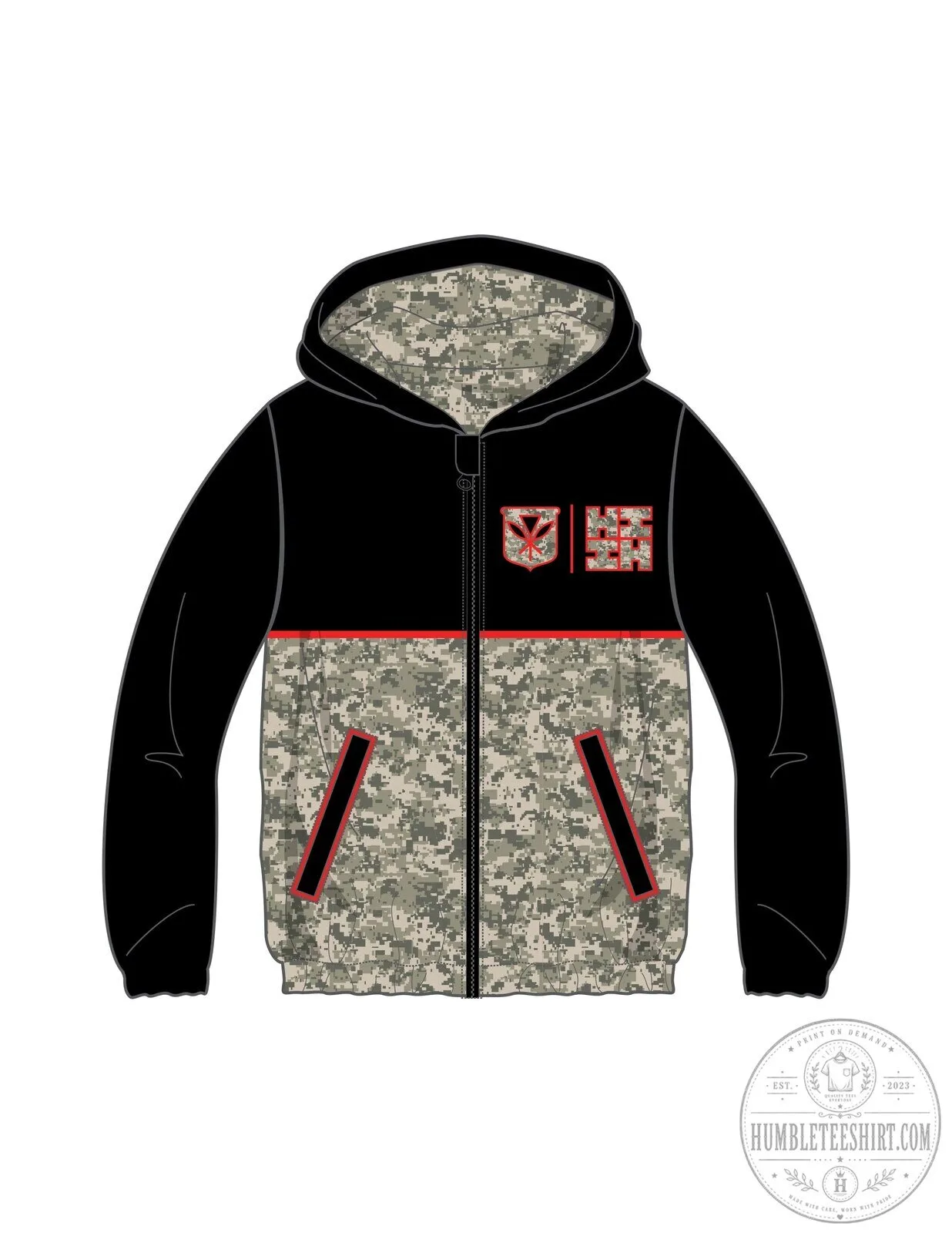 Bloodline Collection Camouflage Digital Print Full Zip Hooded Jacket 6 Bloodline Collection Camouflage Digital Print Full Zip Hooded Jacket