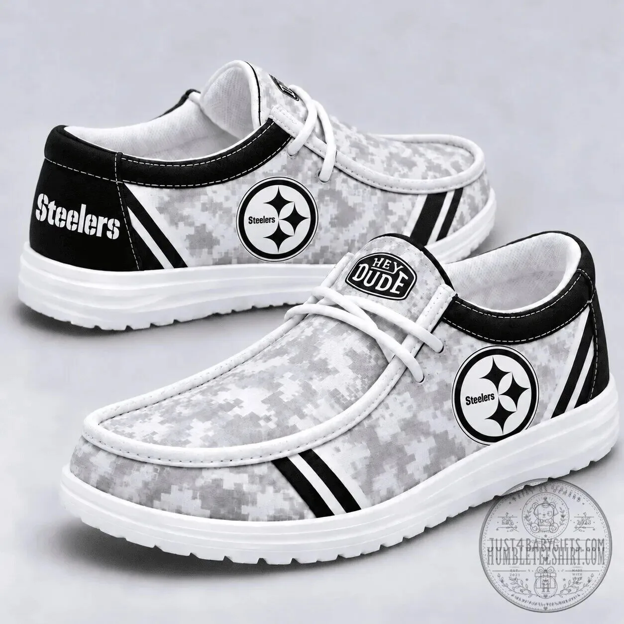 Pittsburgh Steelers NFL Football Team Logo Camouflage Fan Shoes