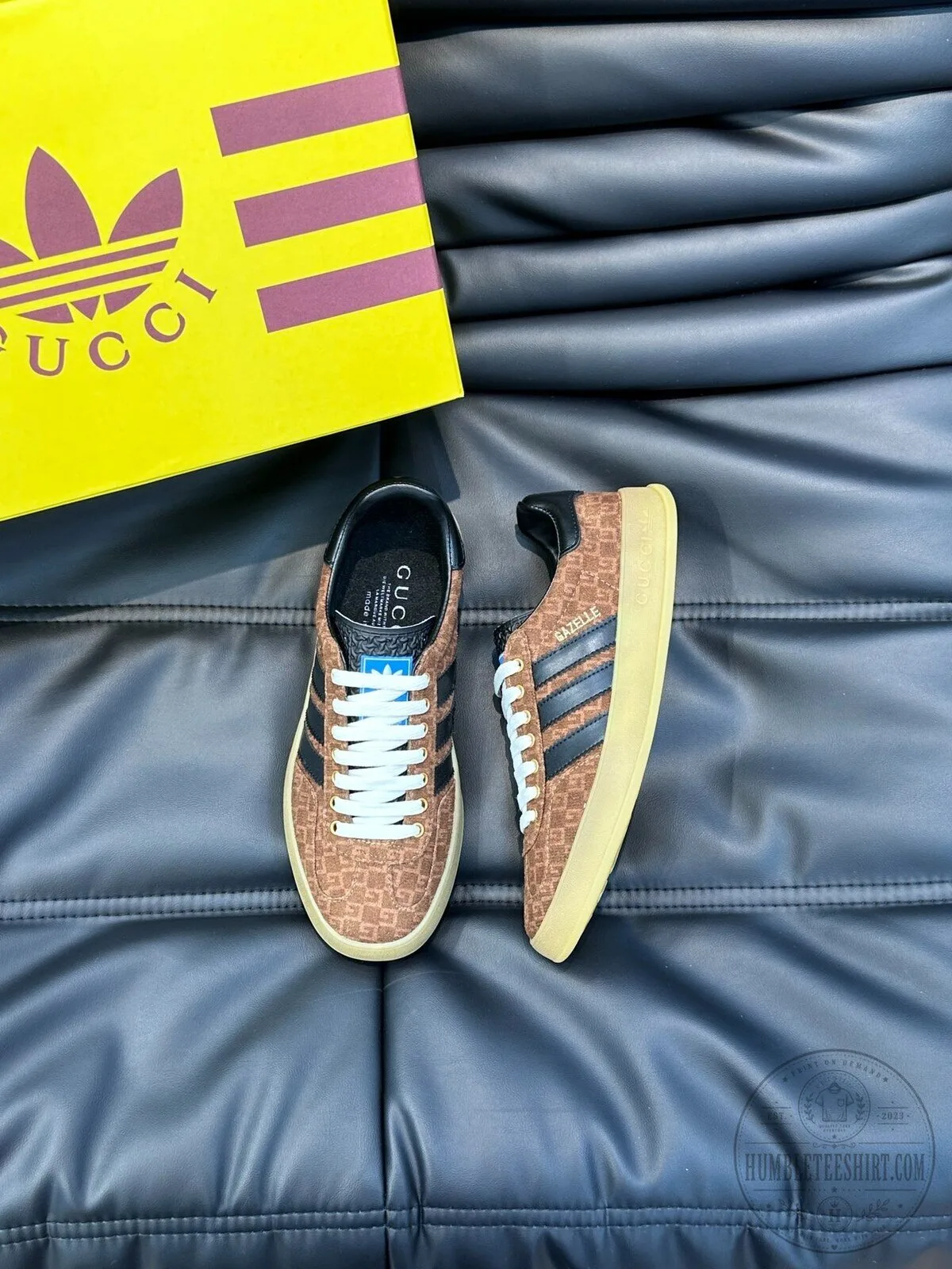 Adidas Gucci Gazelle Brown Monogram Sneakers