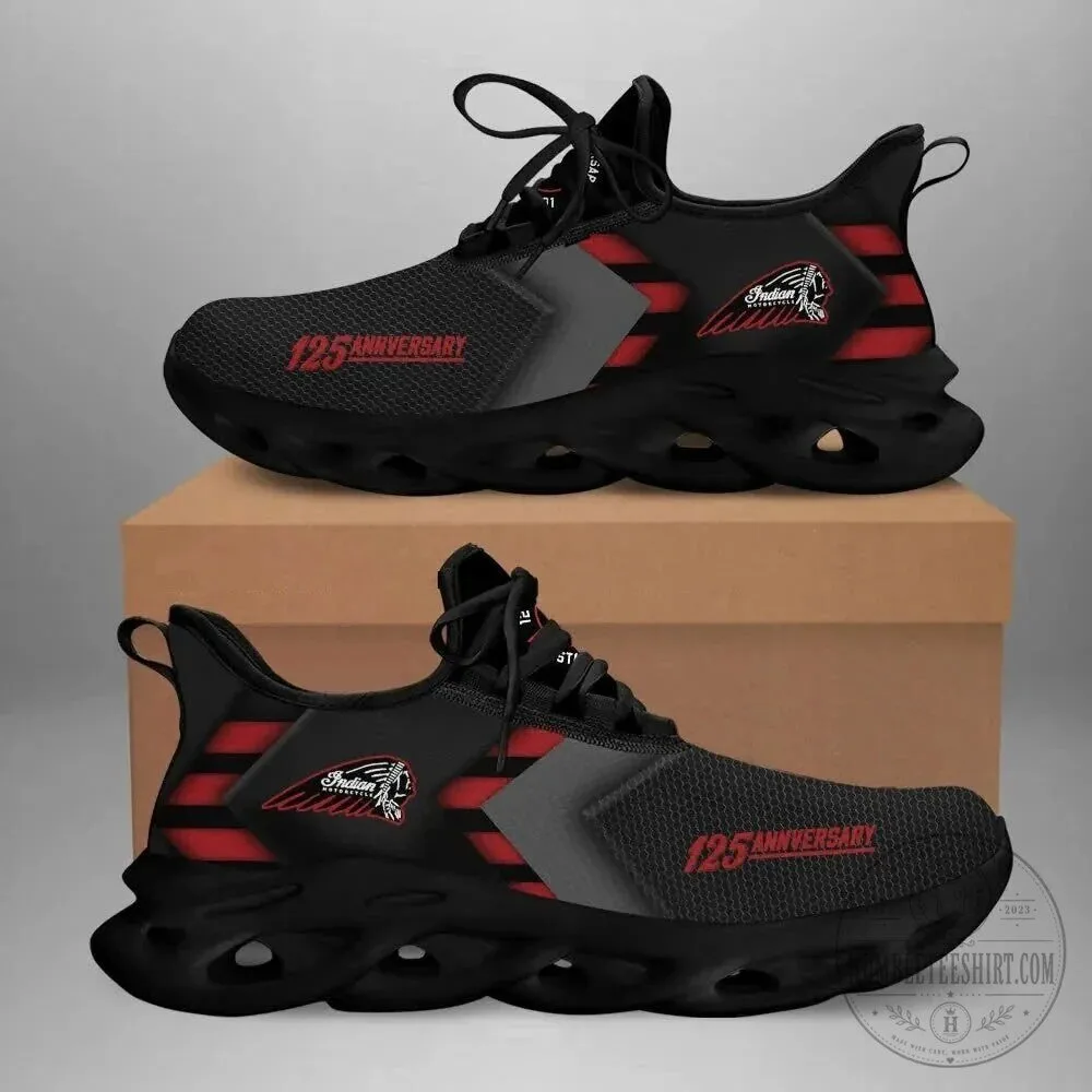 Indian Motorcycle 125th Anniversary Black and Red Custom Sneakers