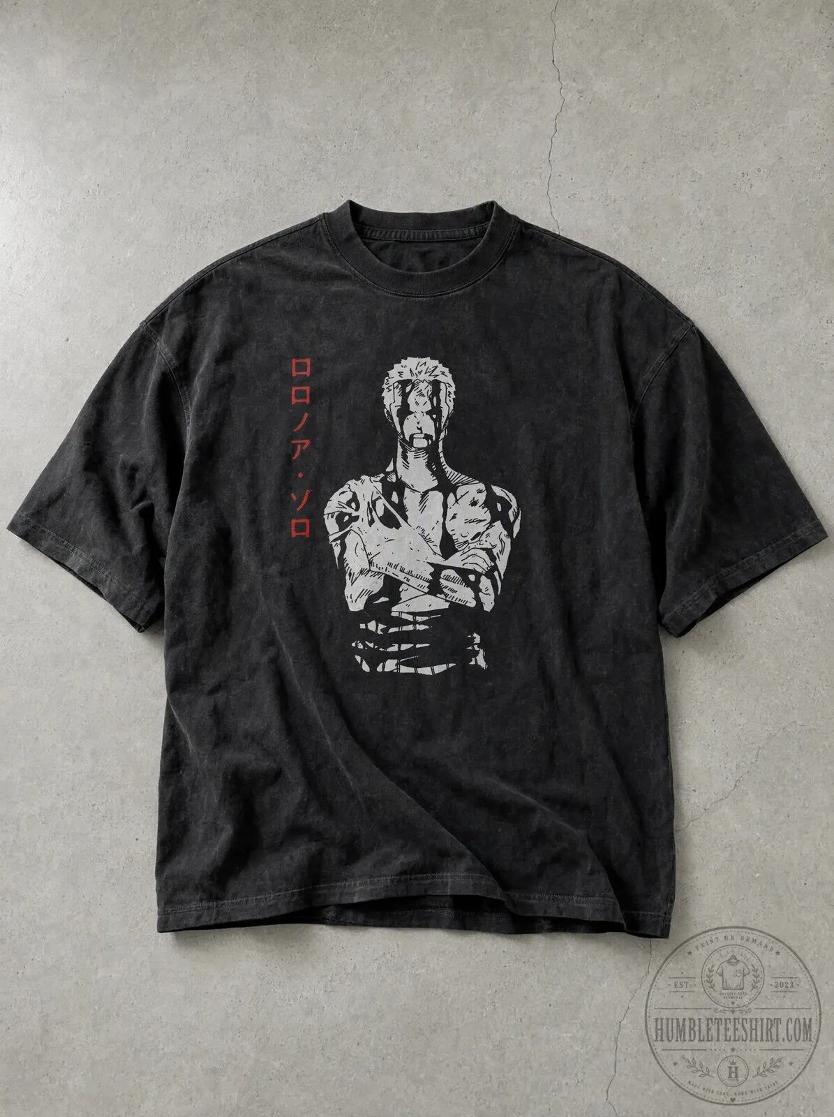One Piece Roronoa Zoro Blade Master Vintage Washed Graphic T-Shirt