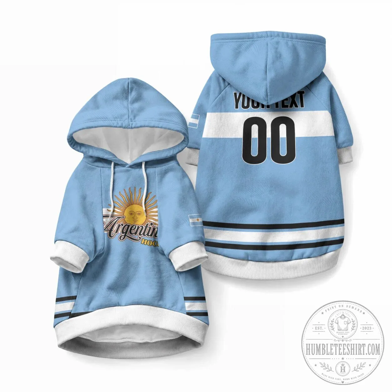 Argentina Flag Sun of May Pet Dog Hoodie - Los Leones Hockey Champions 11 Argentina Flag Sun of May Pet Dog Hoodie - Los Leones Hockey Champions