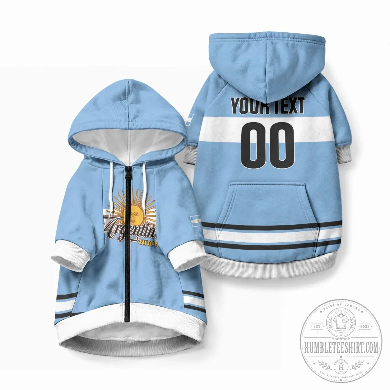 Argentina Flag Sun of May Pet Dog Hoodie - Los Leones Hockey Champions 12 Argentina Flag Sun of May Pet Dog Hoodie - Los Leones Hockey Champions
