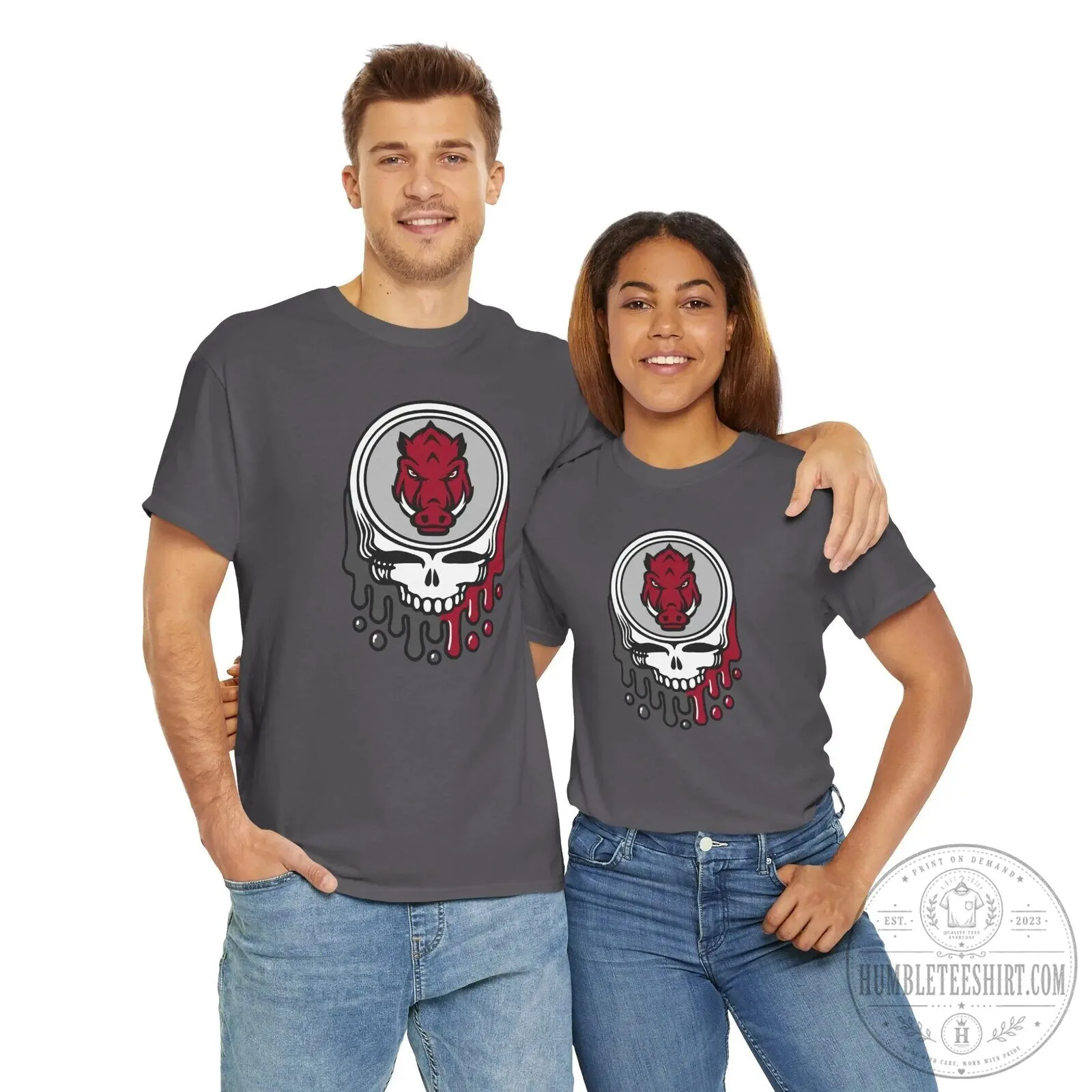 Arkansas Razorbacks Grateful Dead Steal Your Face Skull T-Shirt