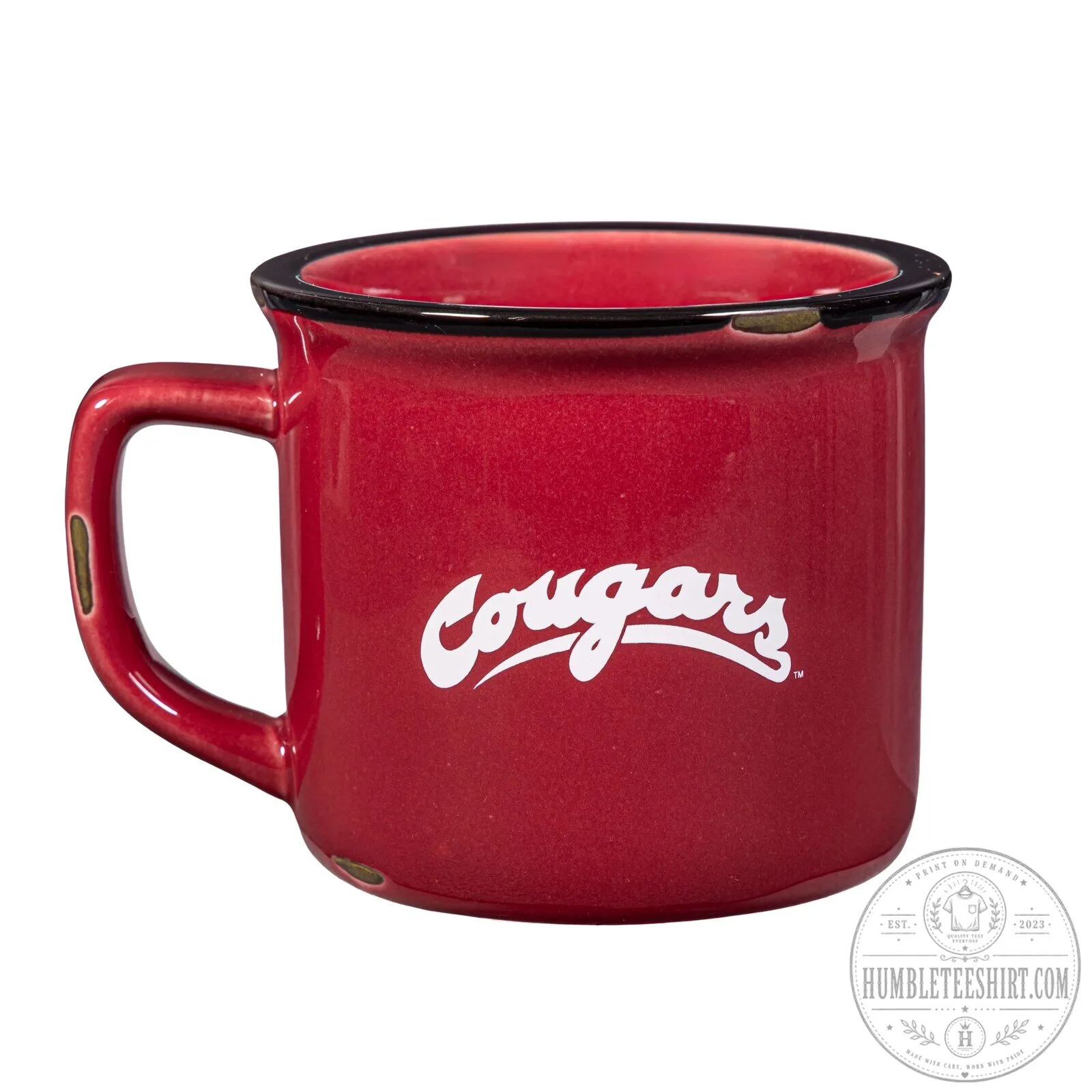 Washington State University Cougars Logo Red Enamel Camp Mug 9 Washington State University Cougars Logo Red Enamel Camp Mug