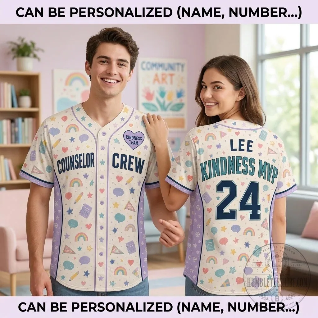Personalized Counselor Crew Kindness MVP Baseball Jersey