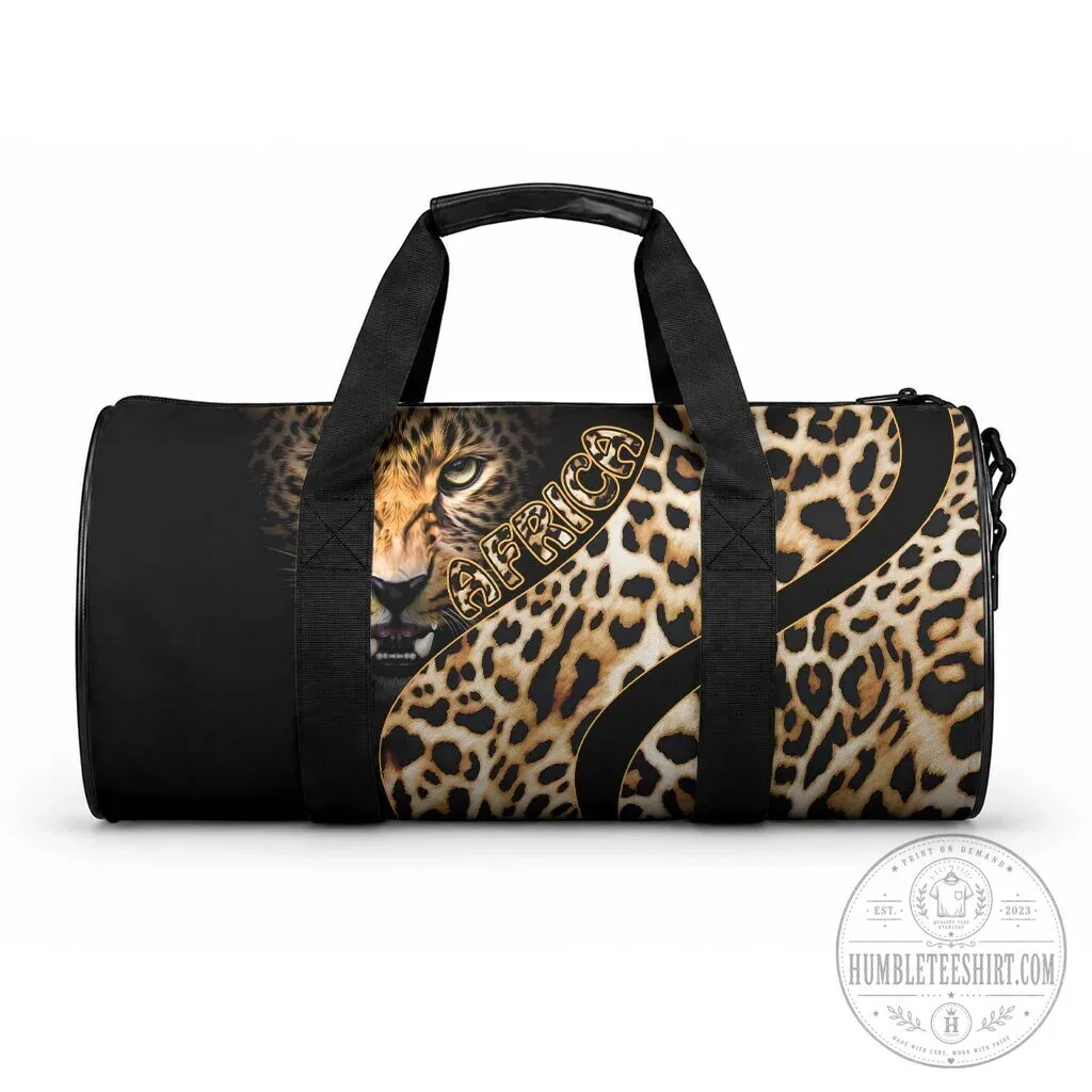Africa Leopard Skin Pattern Duffle Bag for Travel and Gym 6 Africa Leopard Skin Pattern Duffle Bag for Travel and Gym