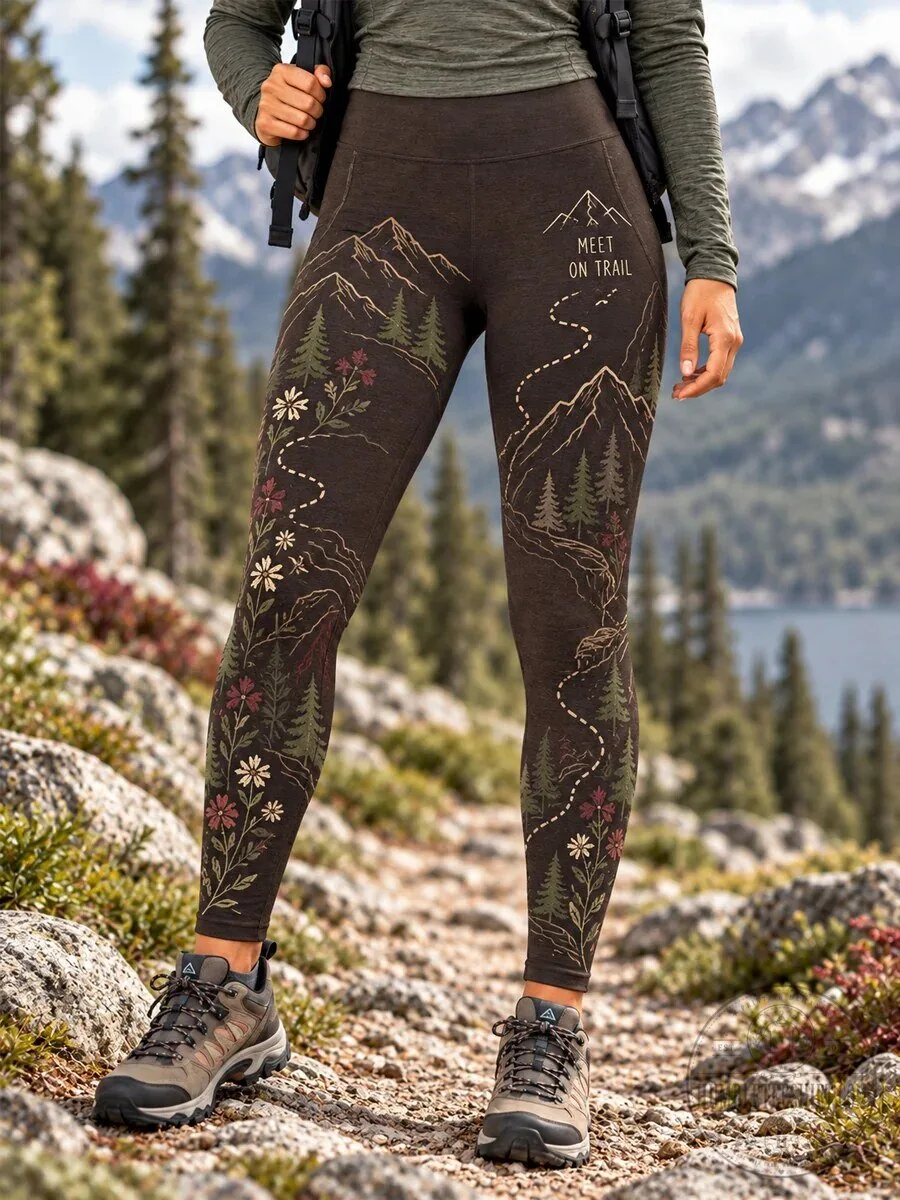 Women's Wilderness Mountain Trail Hiking Leggings with Floral Print 3 Women
