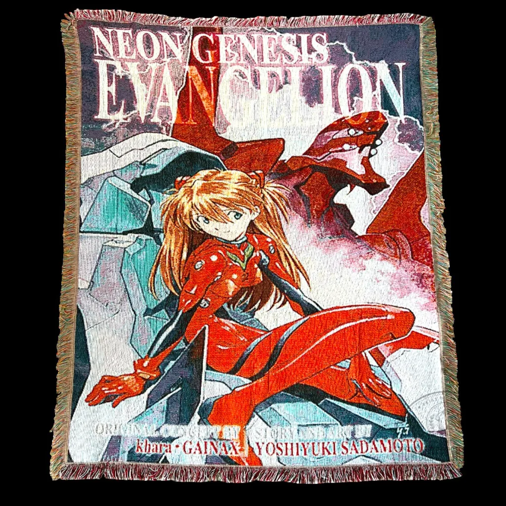 Neon Genesis Evangelion Asuka Langley Soryu Anime Woven Throw Blanket Neon Genesis Evangelion Asuka Langley Soryu Anime Woven Throw Blanket