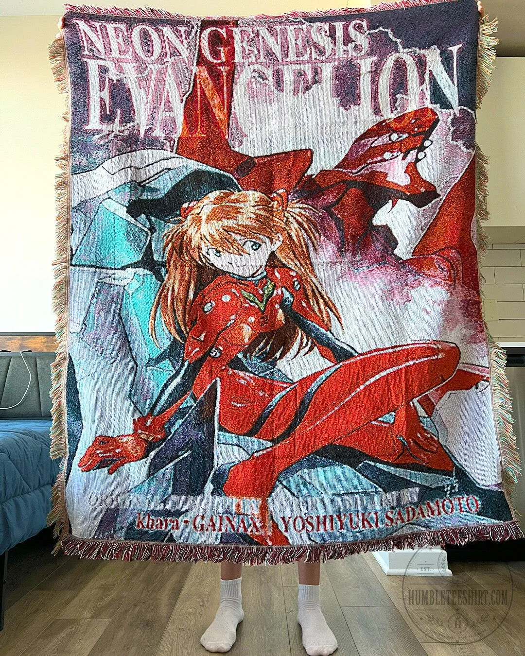 Neon Genesis Evangelion Asuka Langley Soryu Anime Woven Throw Blanket 10 Neon Genesis Evangelion Asuka Langley Soryu Anime Woven Throw Blanket
