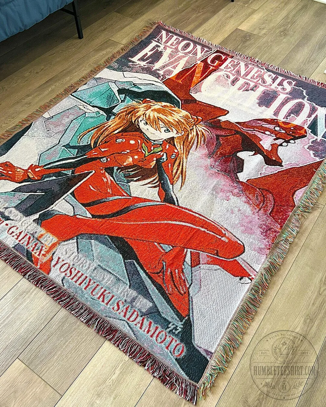 Neon Genesis Evangelion Asuka Langley Soryu Anime Woven Throw Blanket 12 Neon Genesis Evangelion Asuka Langley Soryu Anime Woven Throw Blanket