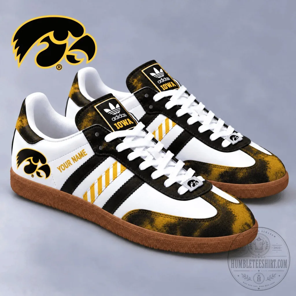 Iowa Hawkeyes NCAA Custom Name Adidas Samba Style Shoes Iowa Hawkeyes NCAA Custom Name Adidas Samba Style Shoes