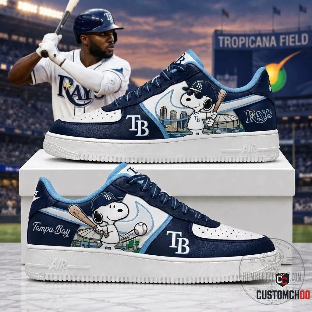 Tampa Bay Rays Snoopy Baseball Team Fan Air Force 1 Shoes