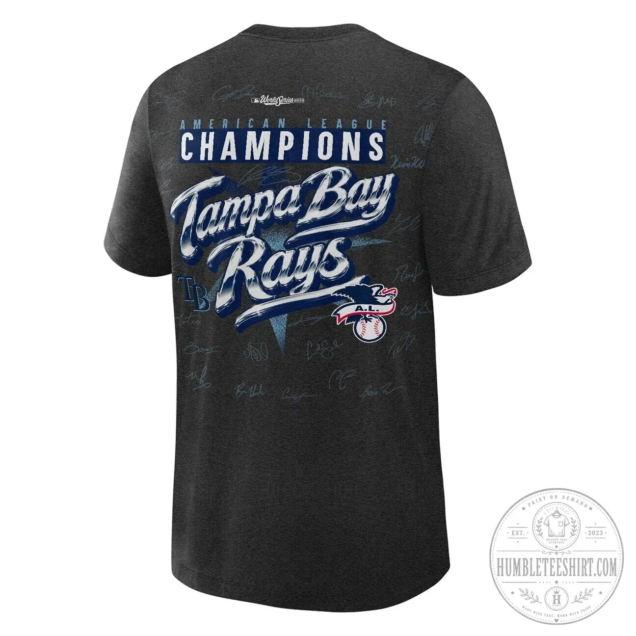 Tampa Bay Rays 2026 American League Champions Celebration T-Shirt 7 Tampa Bay Rays 2026 American League Champions Celebration T-Shirt